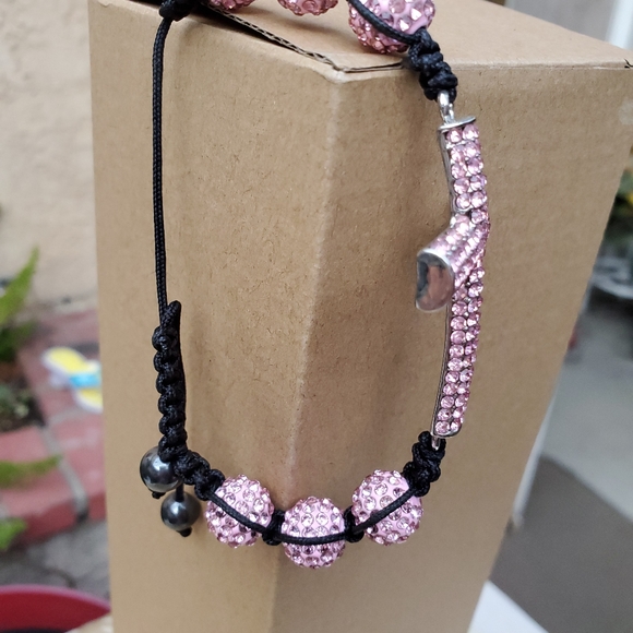 Pink Rhinestone Cross Bracelets - Picture 3 of 3